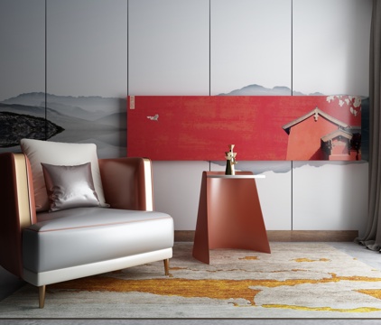  后现代沙发茶几组合3d模型 