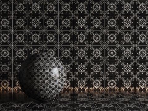 法式拼花瓷砖 厨房瓷砖 洗手间瓷砖 地砖 墙砖 花砖su模型