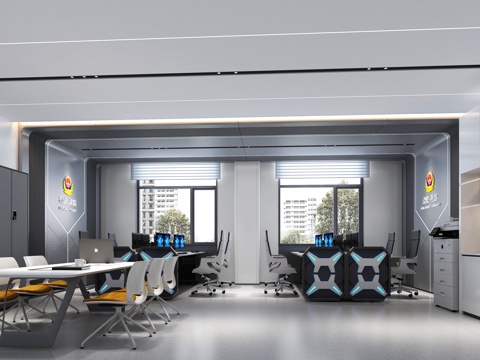  警务综合办公室3d模型 