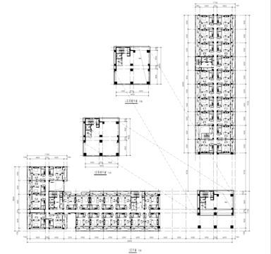 600户公寓住宅建筑平面户型图CAD施工图cad施工图