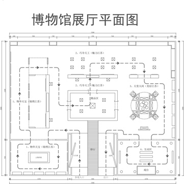 博物馆展厅平面图CADcad施工图