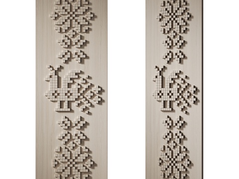  裝飾性牆面覆蓋物3d模型 