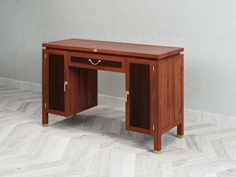  新中式梳妆台柜3d模型 