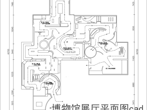 博物馆展厅平面图CADcad施工图