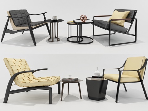  现代休闲椅 休闲柜3d模型 