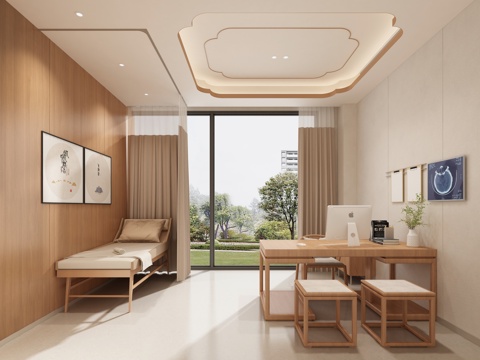  中医门诊诊室3d模型 