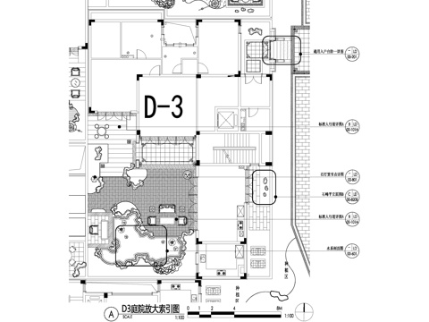 新中式别墅庭院景观平面图CAD施工图cad施工图