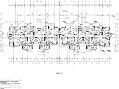 一梯五户住宅建筑平面户型图CAD施工图cad施工图