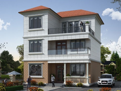 现代简欧三层独栋别墅乡村农村自建房住宅建筑CAD施工图cad施工图