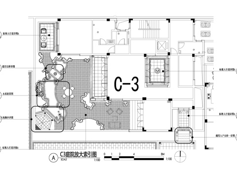 新中式别墅庭院景观平面图CAD施工图cad施工图