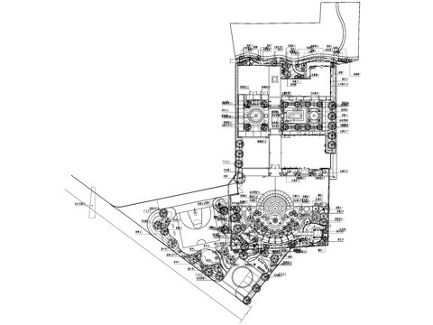 别墅庭院景观植物种植配置平面图CAD施工图cad施工图