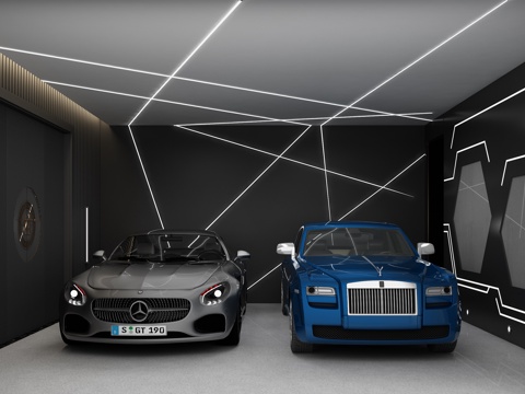  现代私人车库3d模型 