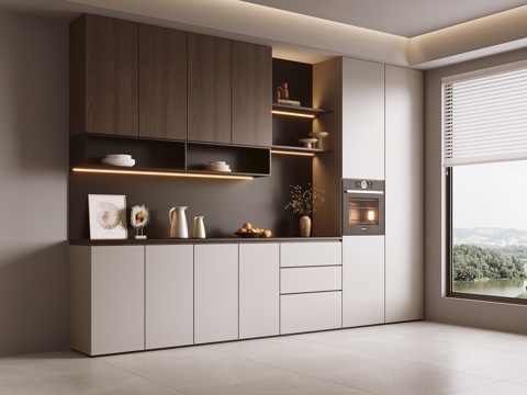  现代餐边柜3d模型 