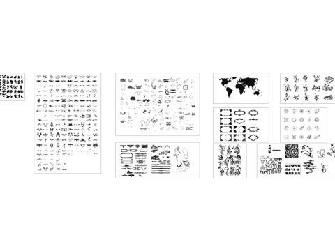 纹样花纹雕花CAD图库cad施工图