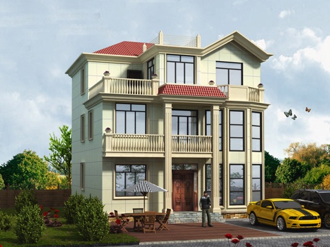 欧式简约三层独栋别墅农村乡村自建房住宅建筑CAD施工图cad施工图