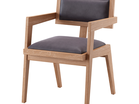  北欧简约单人椅子 椅子 简约椅子 木质椅子 凳子 餐厅椅子3d模型 