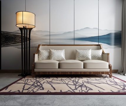  新中式沙发茶几组合3d模型 