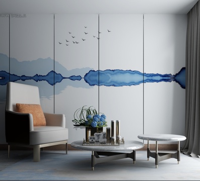  新中式沙发茶几组合3d模型 