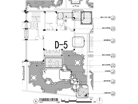 新中式别墅庭院景观平面图CAD施工图cad施工图