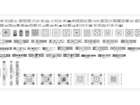 中式雕花纹样花纹CAD图库cad施工图