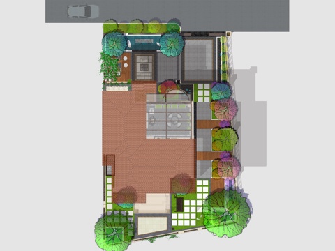 新中式别墅花园私家庭院景观CAD施工图cad施工图