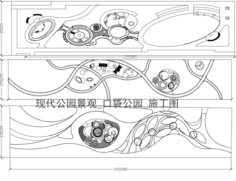 带状公园景观施工图CADcad施工图