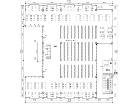 图书馆阅览室平面图cad施工图