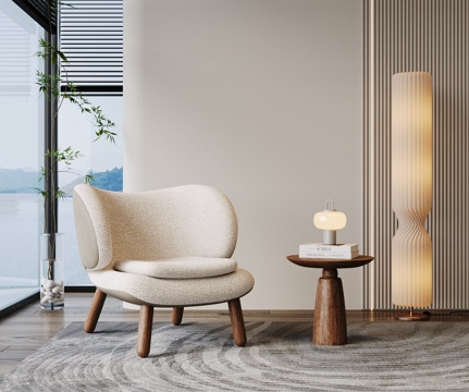  现代沙发椅 单人沙发 休闲椅 布艺沙发 布艺休闲椅 懒人椅3d模型 