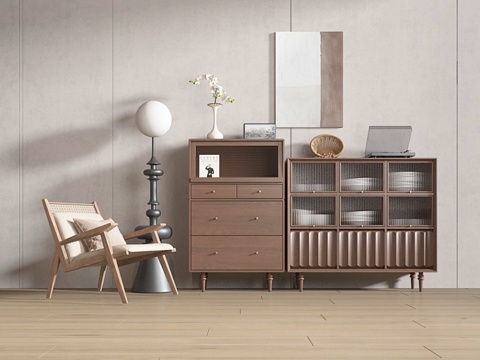  中古风矮柜 边柜3d模型 