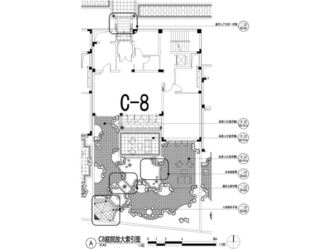 新中式别墅庭院景观平面图CAD施工图cad施工图