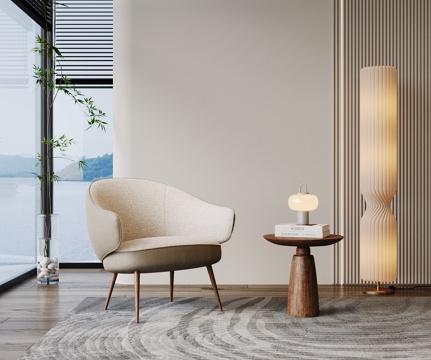  现代沙发椅 单人沙发 休闲椅 布艺沙发 布艺休闲椅 懒人椅3d模型 