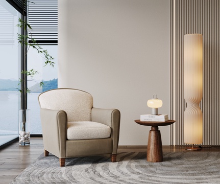  现代沙发椅 单人沙发 休闲椅 布艺沙发 布艺休闲椅 懒人椅3d模型 