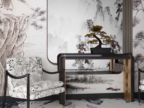  新中式沙发 椅子3d模型 