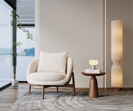  现代单人沙发椅 皮革沙发 休闲椅 布艺沙发3d模型 