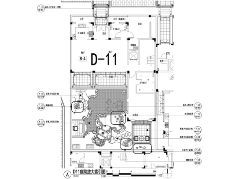 新中式别墅庭院景观平面图CAD施工图cad施工图