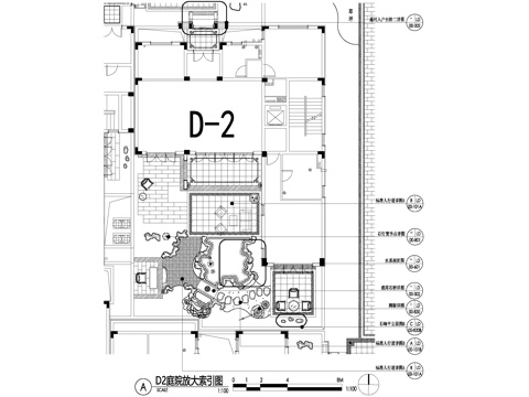  新中式别墅庭院景观平面图CAD施工图cad施工图 