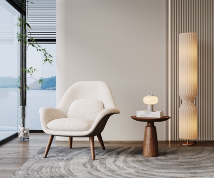  现代单人沙发椅 休闲沙发 休闲椅 布艺沙发3d模型 