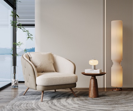  现代沙发椅 单人沙发 休闲椅 布艺沙发 布艺休闲椅 懒人椅3d模型 