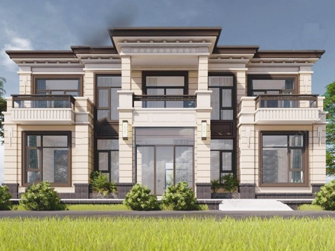 新中式二层独栋别墅乡村农村自建房建筑CAD施工图cad施工图