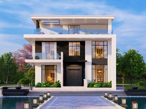 现代三层独栋别墅乡村农村自建房住宅建筑CAD施工图cad施工图