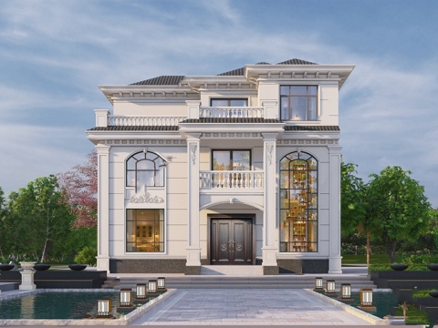 欧式简约三层独栋别墅农村乡村自建房住宅建筑CAD施工图cad施工图