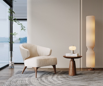  现代沙发椅 单人沙发 休闲椅 布艺沙发 布艺休闲椅 懒人椅3d模型 