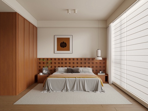  侘寂中古风卧室3d模型 