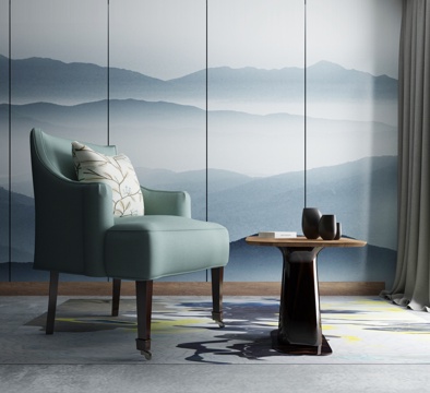  新中式沙发茶几组合3d模型 