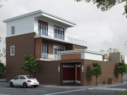 现代三层合院别墅乡村农村自建房住宅建筑CAD施工图cad施工图