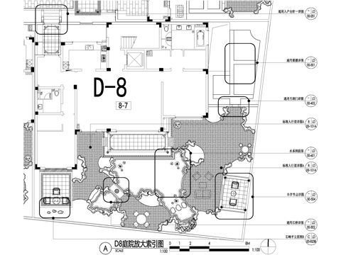 新中式别墅庭院景观平面图CAD施工图cad施工图