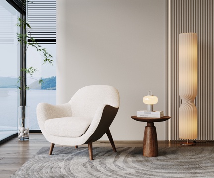  现代沙发椅 单人沙发 休闲椅 布艺沙发 布艺休闲椅 懒人椅3d模型 