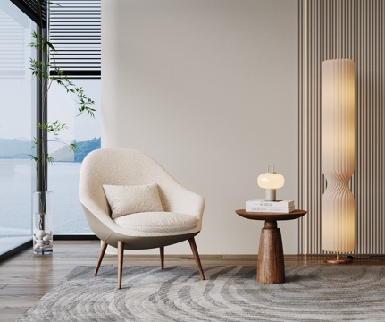  现代沙发椅 单人沙发 休闲椅 布艺沙发 布艺休闲椅 懒人椅3d模型 