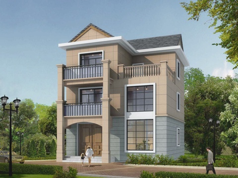 欧式简约三层独栋别墅农村乡村自建房住宅建筑CAD施工图cad施工图