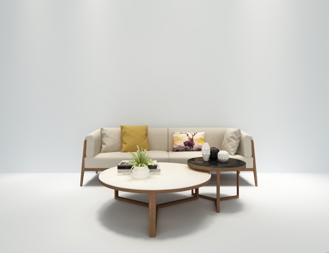  北欧沙发茶几组合3d模型 